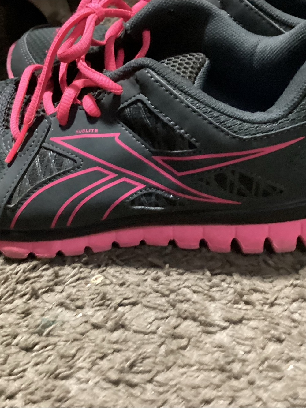 Reebok Gray and Pink Sublite Running Shoes